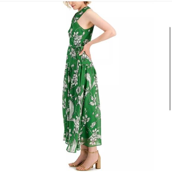NWT Taylor Emelia Maxi Dress Sleeveless Floral Print Halter Neck Green Womens 8 - Picture 3 of 12